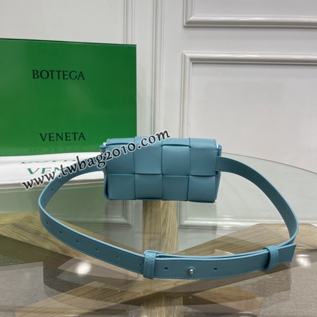Bottega veneta高端女包 KF0015油畫藍色 寶緹嘉CAEESTTE腰包 BV經典款手工編織手包腰包胸包斜挎包  gxz1209